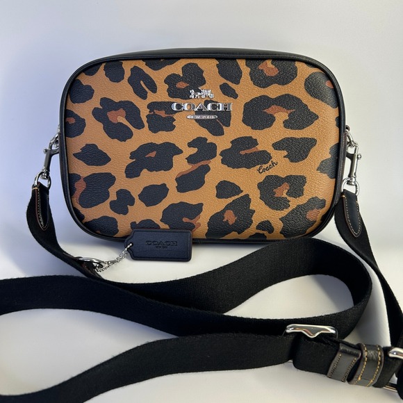 Coach Handbags - Coach Jamie Camera Bag‎ Leopard Print Canvas Leather Crossbody Excellent
